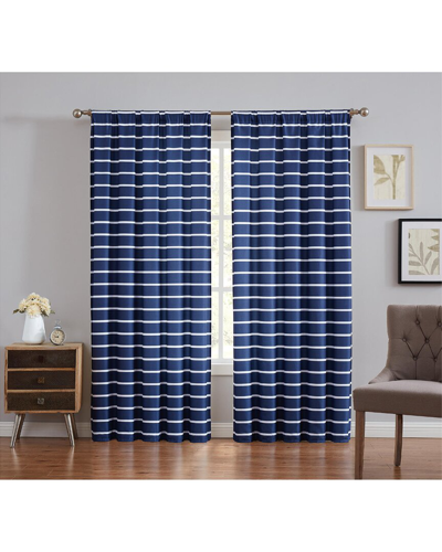 Truly Soft Maddow Stripe Window Panel Pair In Navy