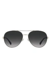 Kate Spade Averie 58mm Gradient Aviator Sunglasses In Palladium / Grey Shaded