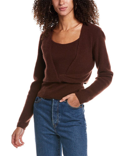 Design History Twofer Cashmere Sweater In Brown