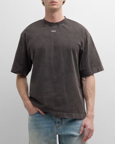 Off-white Men's Saint Matthew Faded T-shirt In Black Grey