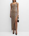 Balmain Snakeskin-jacquard Sequin-embellished Dress In Black Multi