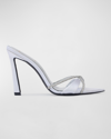 Black Suede Studio Sienna Crystal Crisscross Mule Sandals In Lilac Hint Satin