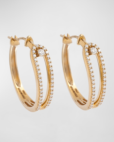 Krisonia 18k Yellow Gold Hoop Earrings With Diamonds