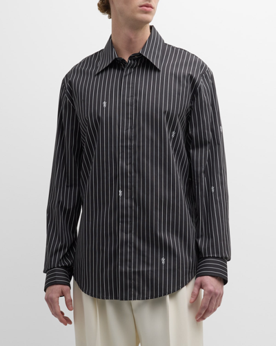 Amiri Men's Pinstripe Button-down Shirt In Black