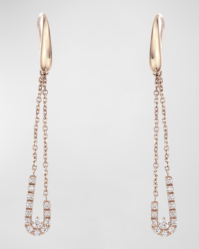 Krisonia 18k Rose Gold Chain Earrings With Diamonds