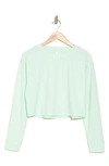Z BY ZELLA LONG SLEEVE FRENCH TERRY CROP T-SHIRT