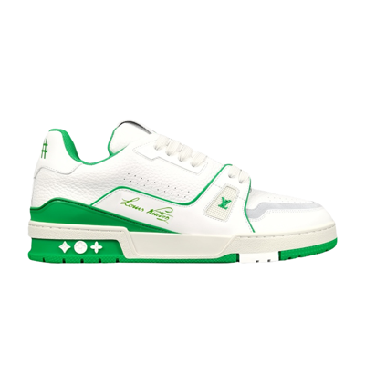 Pre-owned Louis Vuitton Trainer Low '#54 Signature - White Green'