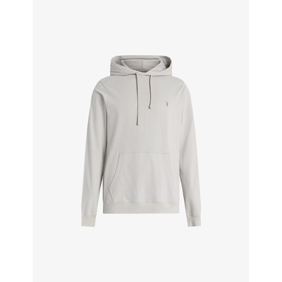 Allsaints Mens Cool Grey Brace Logo-embroidered Cotton Hoody