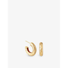 ASTRID & MIYU ASTRID & MIYU WOMEN'S GOLD COSMIC STAR DOME 18CT YELLOW GOLD-PLATED BRASS AND CUBIC-ZIRCONIA HOOP EA