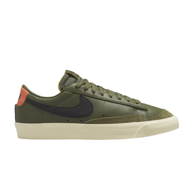Pre-owned Nike Wmns Blazer Low '77 'medium Olive Orange Trance' In Green