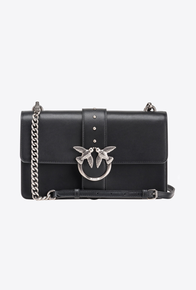 Pinko Classic Love Bag One Simply In Nero-old Silver