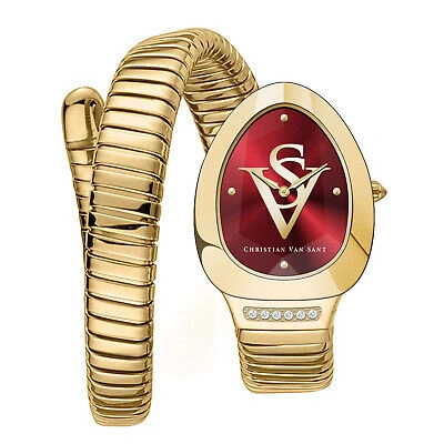 Pre-owned Christian Van Sant Women's Naga Red Dial Watch - Cv0873