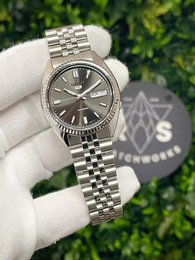 Pre-owned Seiko Snxs79 Datejust Modified W/ Sapphire Crystal, Fluted Bezel, Solid Bracelet