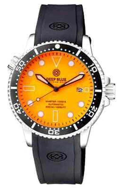 Pre-owned Deep Blue Master 1000 Ii Automatic Men's Diver Watch Orange Luminous Dial Black