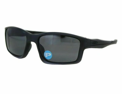 Pre-owned Oakley Oo9247-15 Mens Chainlink Sunglasses - Matte Black Grey Polarized Lens In Gray