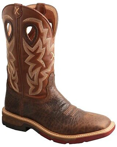 Pre-owned Twisted X Men's Western Work Boot - Soft Toe Brown 11 Ee