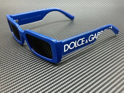 Pre-owned Dolce & Gabbana Dg6187 309487 Blue Dark Grey Women's 53 Mm Sunglasses In Gray