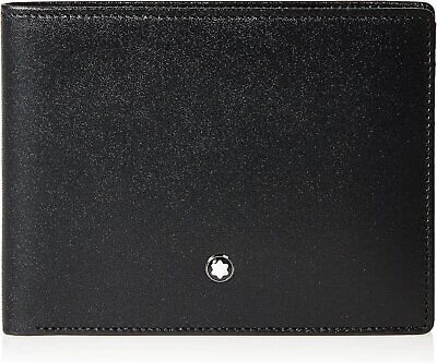 Pre-owned Montblanc Men's Meisterstück Large Leather-horizontal Wallets 6cc, Black, One...