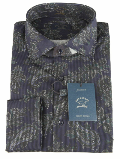Pre-owned Paul & Shark Yachting Men's Dress Shirt Long Sleeve Size 42 16.5" Paisley Cotton In Multicolor