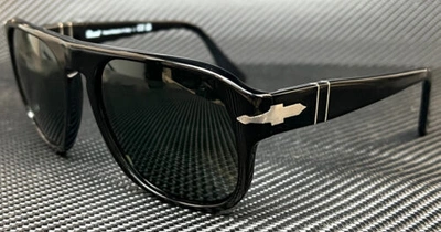Pre-owned Persol Po3310s 95 31 Jean Black Green 57 Mm Sunglasses