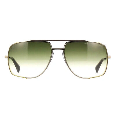 Pre-owned Dita Midnight Special Dt Drx-2010 2010a Antique Silver Metal Sunglasses Green