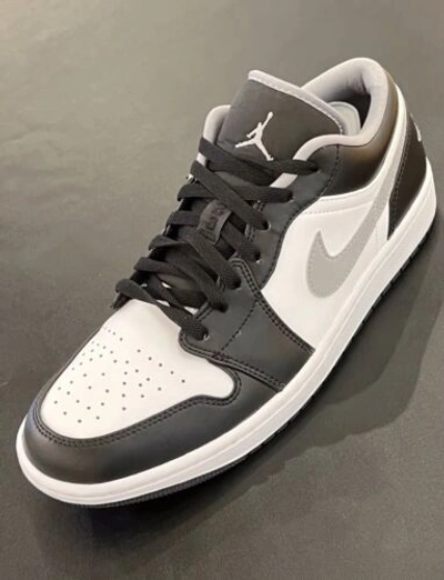 Pre-owned Jordan Nike Air  1 Low Mens Size 8.5 Black Particle Grey White 553558-040