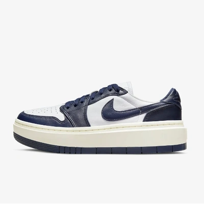 Pre-owned Nike Women's Air Jordan 1 Elevate Low Shoes 'midnight Navy' (dh7004-141) In Navy, White