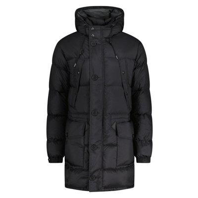 Pre-owned Burberry $1290  Bensen Black Hooded Check Logo Down Parka Puffer Jacket Coat Xxl
