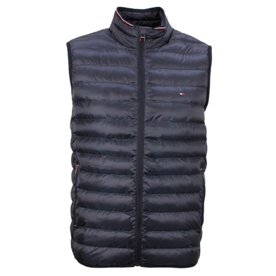 Pre-owned Tommy Hilfiger Men's Quilted Vest Blue Mw0mw18762 Dw5 Blue