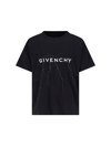 Givenchy Loose T-shirt In Black Cotton With Reflective Pattern In Black  