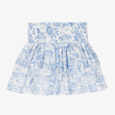 Tartine Et Chocolat Babies'  Girls Blue Liberty Floral Print Cotton Skirt