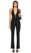 SUPERDOWN DELA LACE UP JUMPSUIT