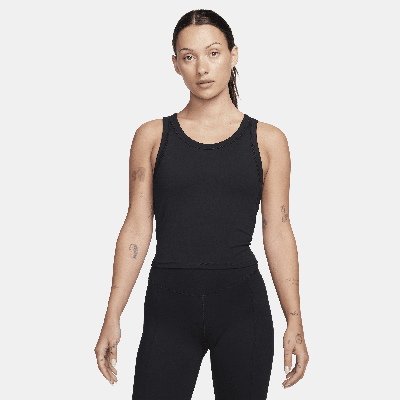 Nike Women's One Fitted Dri-fit Strappy Cropped Tank Top In Black