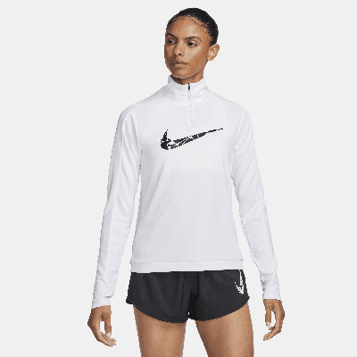 Nike Women's Swoosh Dri-fit 1/4-zip Mid Layer In White