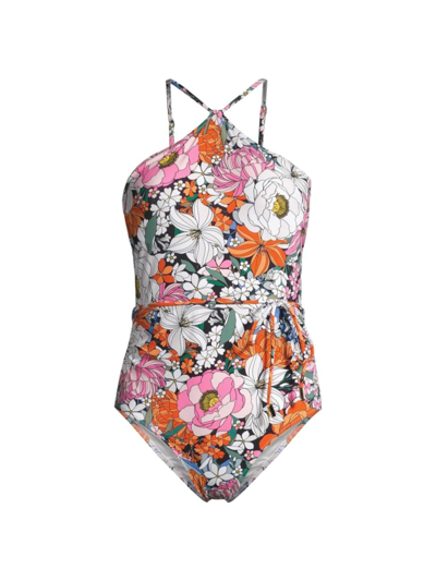 Change Of Scenery Women's Daphne Floral One-piece Swimsuit In Tropical Garden