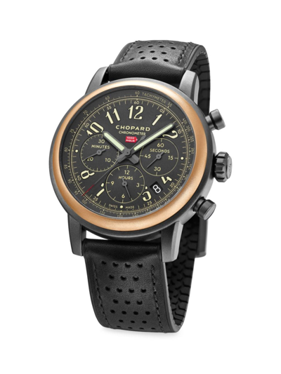 Chopard Men's Mille Miglia Limited Edition 18k Rose Gold, Stainless Steel & Leather Strap Chronograph Watch In Black