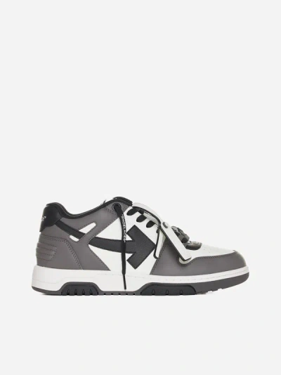 Off-white Gray & White Out Of Office Sneakers In Dark Grey,black