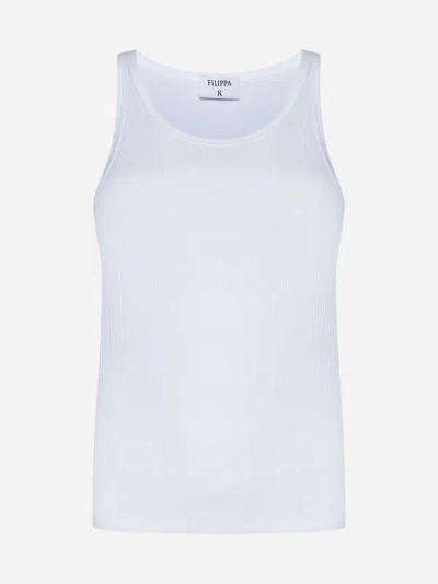 Filippa K White Fine Rib Tank Top