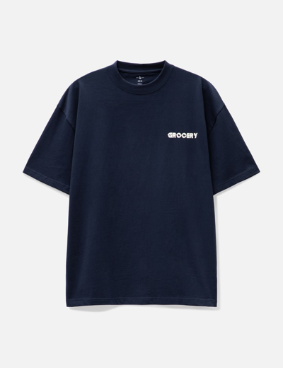 Grocery Tee-068 Grocommunity World T-shirt In Blue