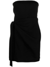 Gauge81 Natal Draped Grain De Poudre Mini Dress In Black