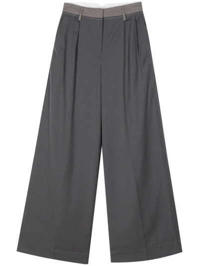 Remain Birger Christensen Two Color Wide Pants In Gray