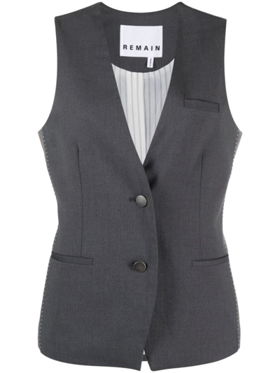 Remain Birger Christensen Two Color Waistcoat In Gray