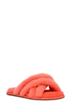 Ugg Scuffita Fluffy Slip-on Sandals In Vibrant Coral,pink Lotus