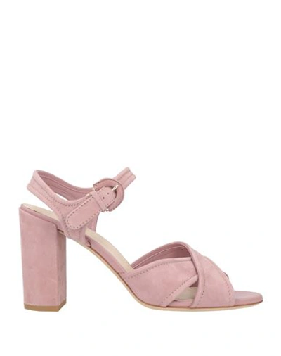 Tod's Woman Sandals Antique Rose Size 5 Soft Leather In Purple