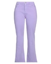Pinko Denim Woman Pants Light Purple Size 33 Cotton, Viscose, Lyocell, Elastomultiester, Elastane