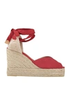 Castaã±er Castañer Woman Espadrilles Red Size 9 Textile Fibers