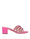 Aquazzura Crystal-embellished Leather Mules In Pink