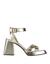 Giampaolo Viozzi Woman Sandals Gold Size 10 Sheepskin