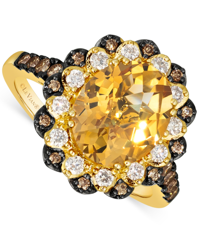 Le Vian Cinnamon Citrine (3-1/4 Ct. T.w.) & Diamond (1/2 Ct. T.w.) Halo Ring In 14k Gold In K Honey Gold Ring