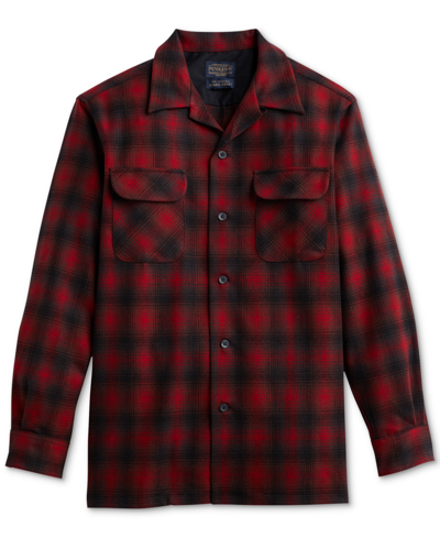 Pendleton Men's Original Plaid Button-down Wool Board Shirt In Red Ombre
